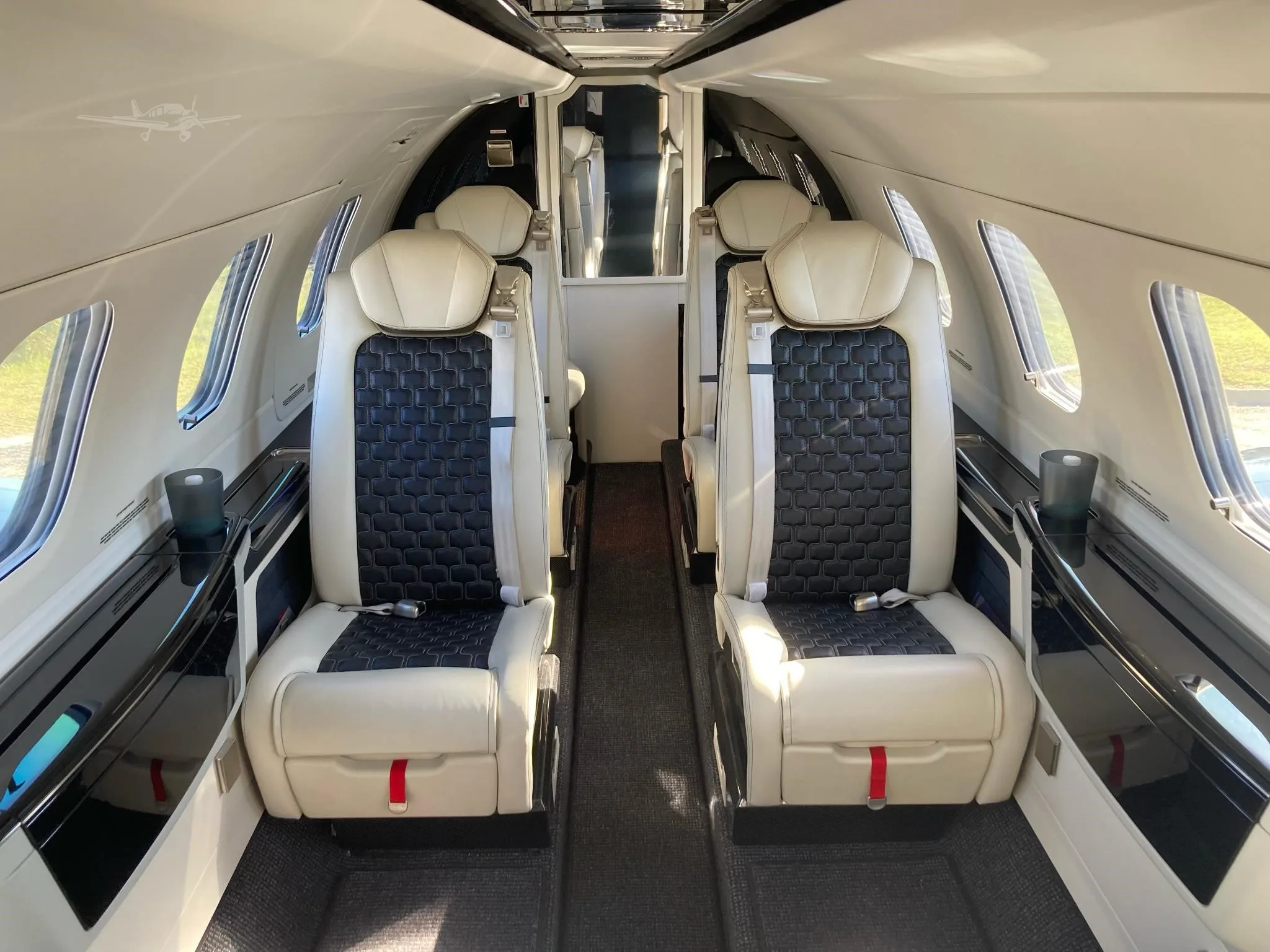 Cabin interior of a 2023 EMBRAER PHENOM 300E.