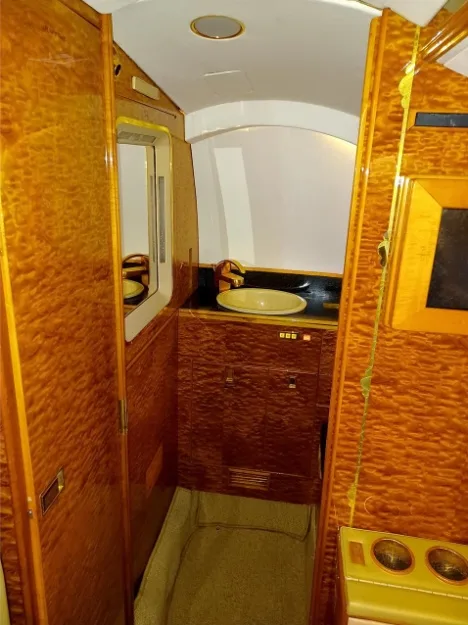 Cabin interior of a 1992 Hawker 800SP.