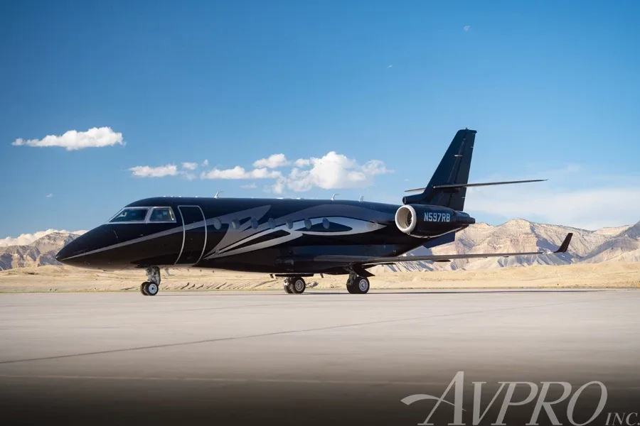 Exterior view of a Gulfstream G200.