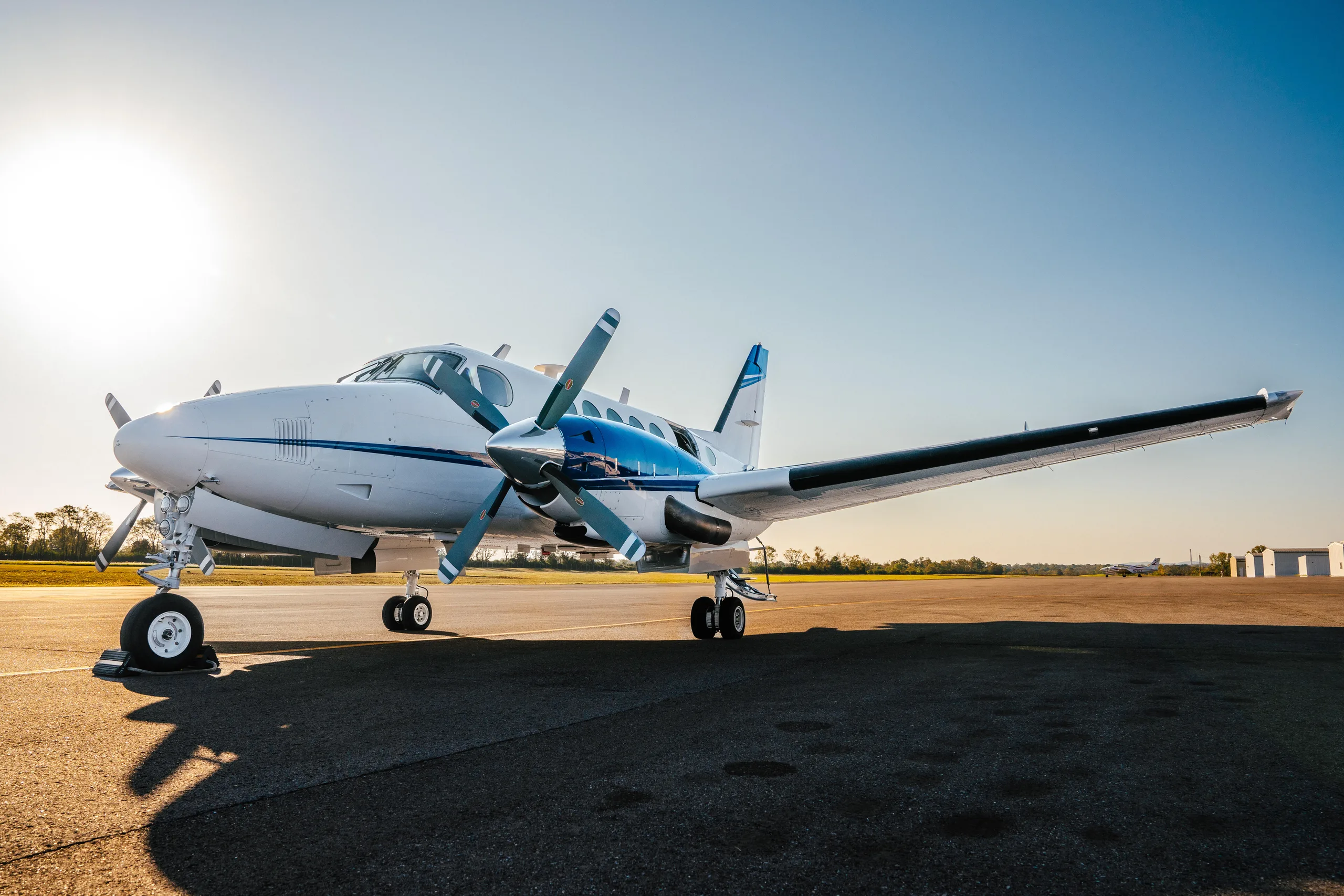 Exterior view of a 1980 Beechcraft King Air B100.