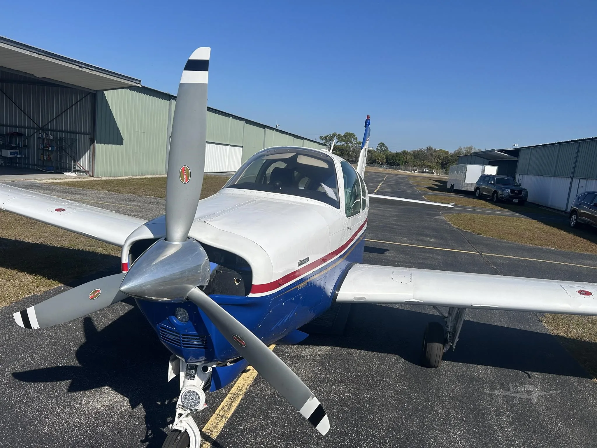 Exterior view of a 1981 BEECHCRAFT A36 BONANZA, N1852S.