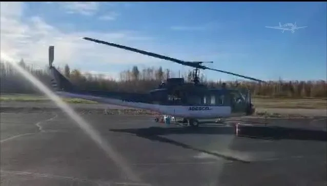 Exterior view of a 1972 BELL UH-1H, N569WC.