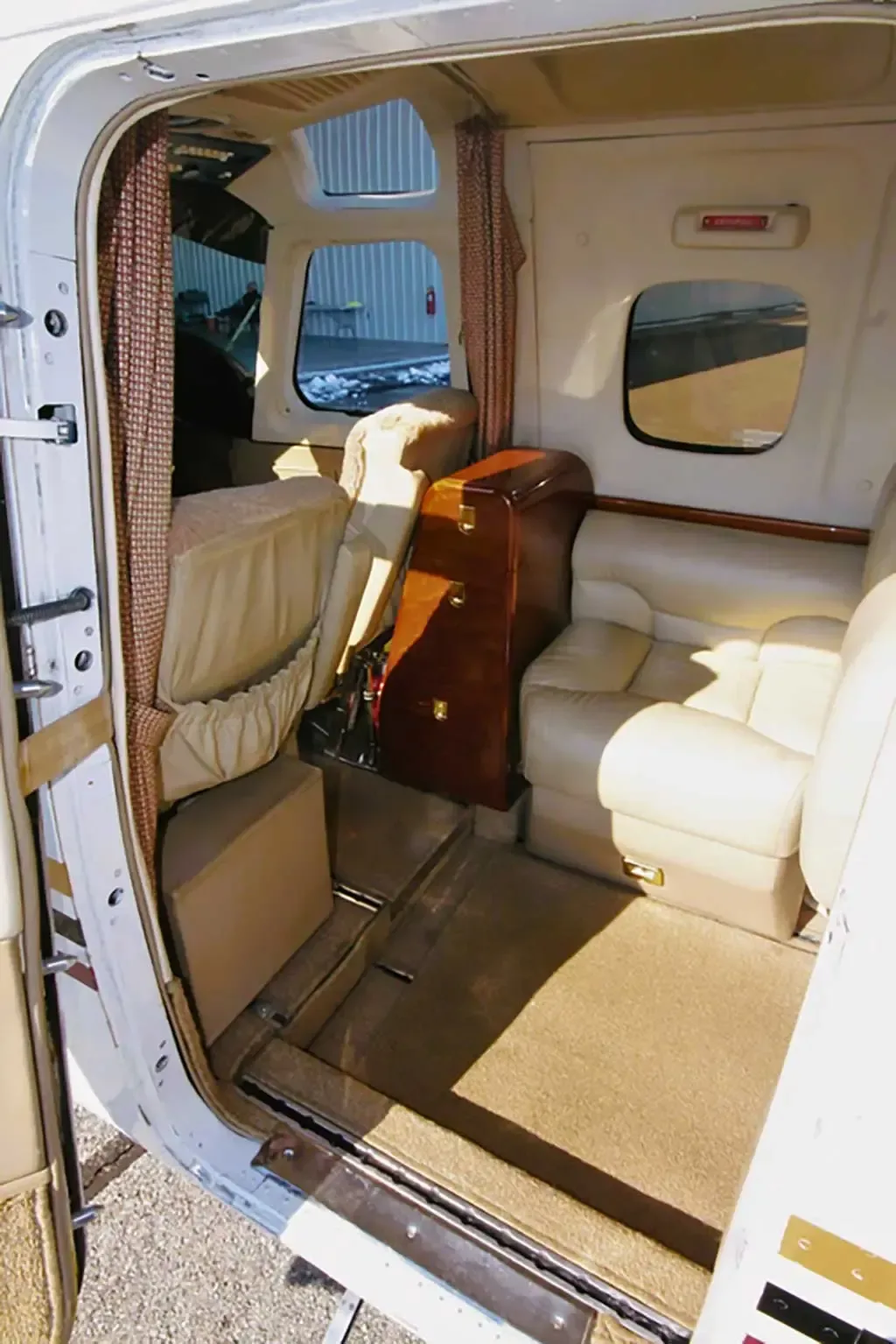Cabin interior of a 1981 Twin Commander 1000.