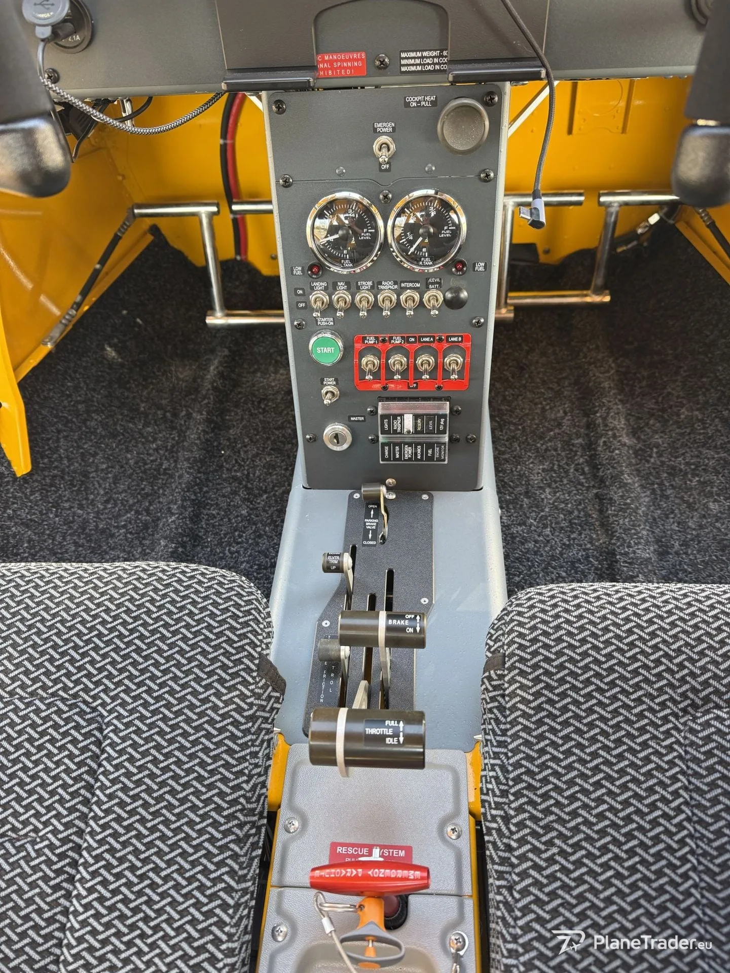 Cockpit and instrument panel of a 2023 Aeroprakt A32.