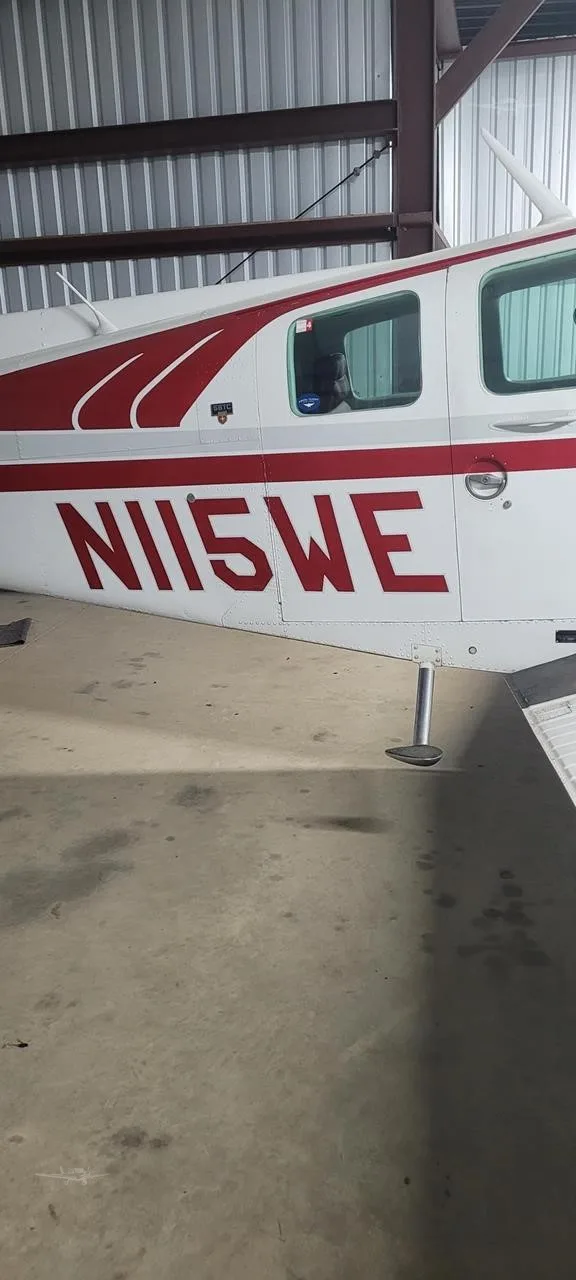 Exterior view of a 1976 BEECHCRAFT 58TC BARON, N115WE.