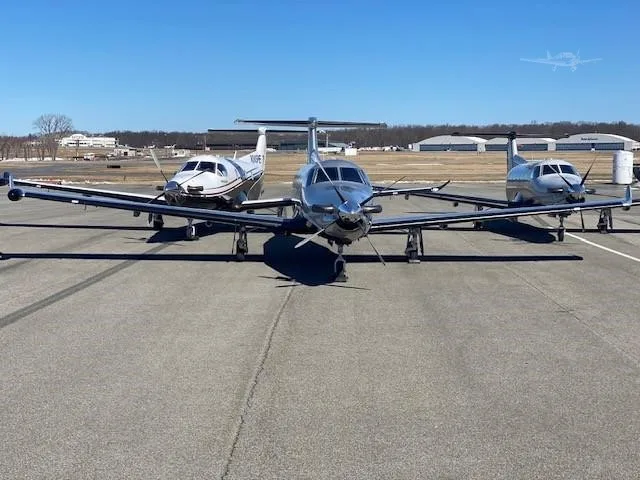 Exterior view of a 2005 PILATUS PC-12/45, N408FZ.