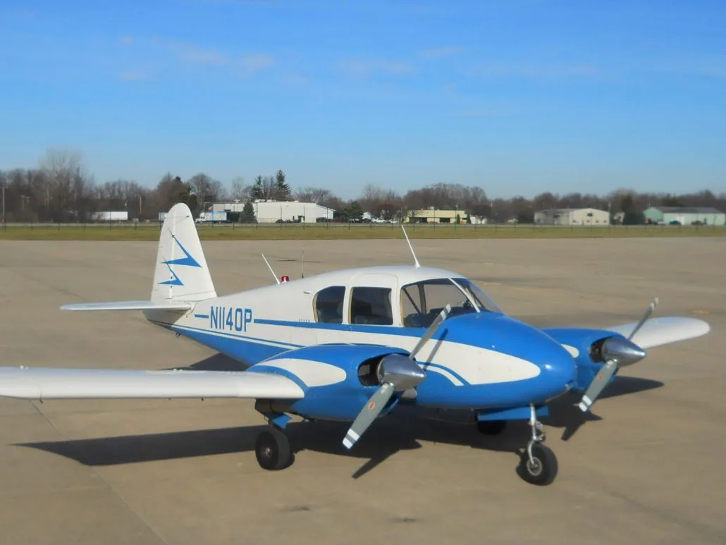 Exterior view of a 1955 Piper Apache - N1140P Aircraft.