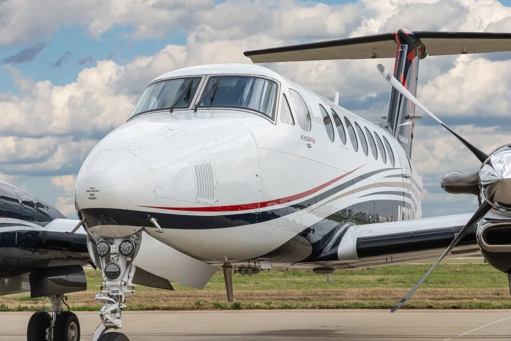 Exterior view of a 1997 Beechcraft King Air 350.