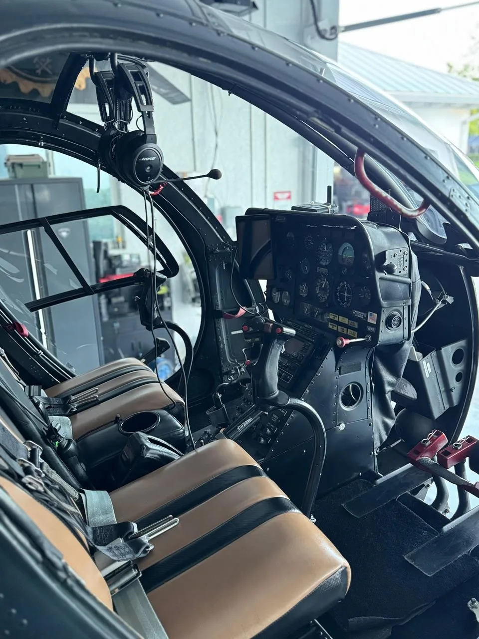 Cockpit and instrument panel of a 1967 HUGHES 369A.