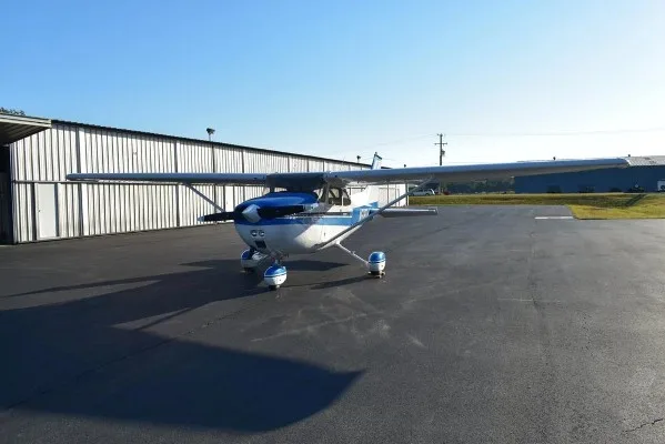 Exterior view of a 1975 Cessna 172M, N61804.
