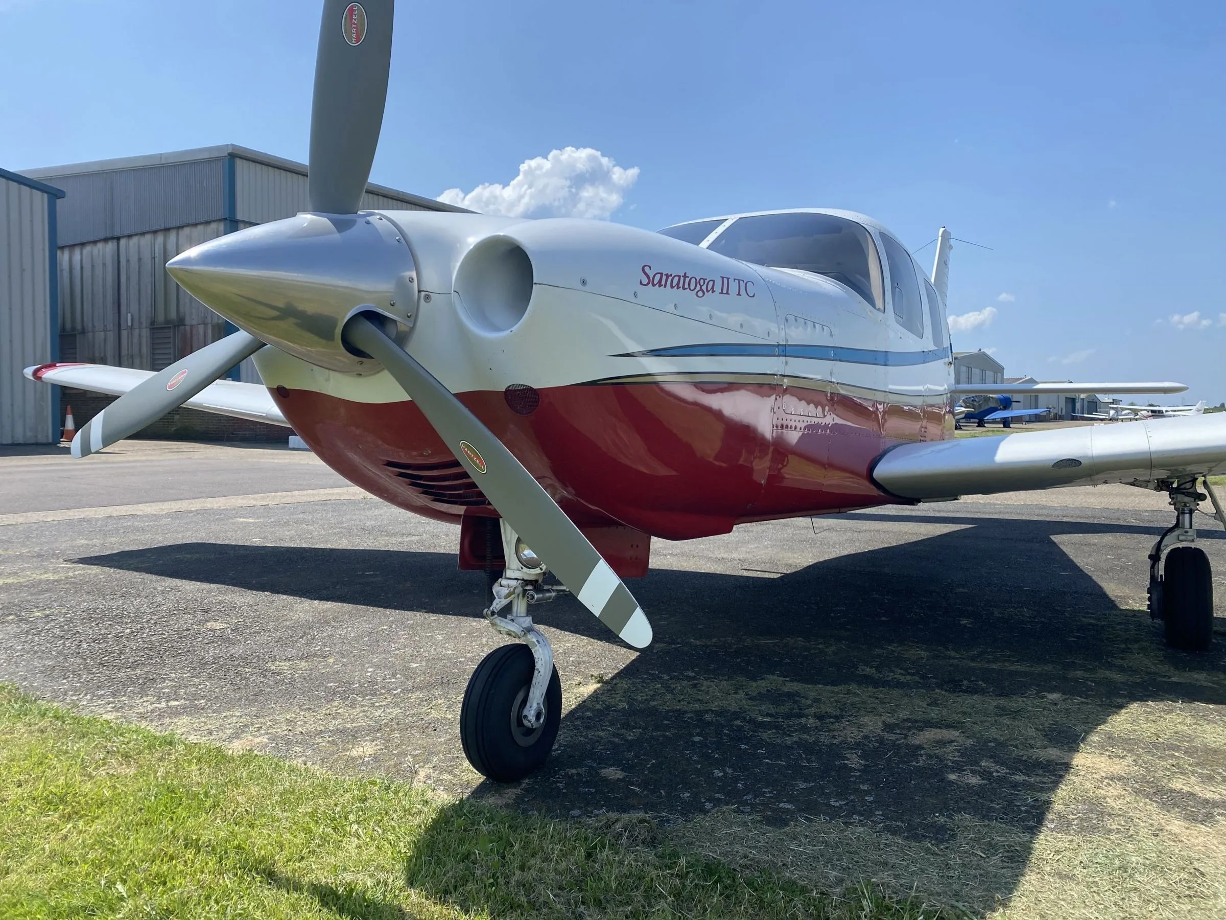 Exterior view of a 2003 Piper PA-32R-301T Saratoga 2 TC.