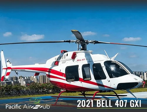 Marketing image of a 2021 Bell 407 GXI.