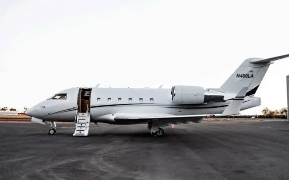 Exterior view of a 1983 BOMBARDIER CHALLENGER 601-3A, N480LA.