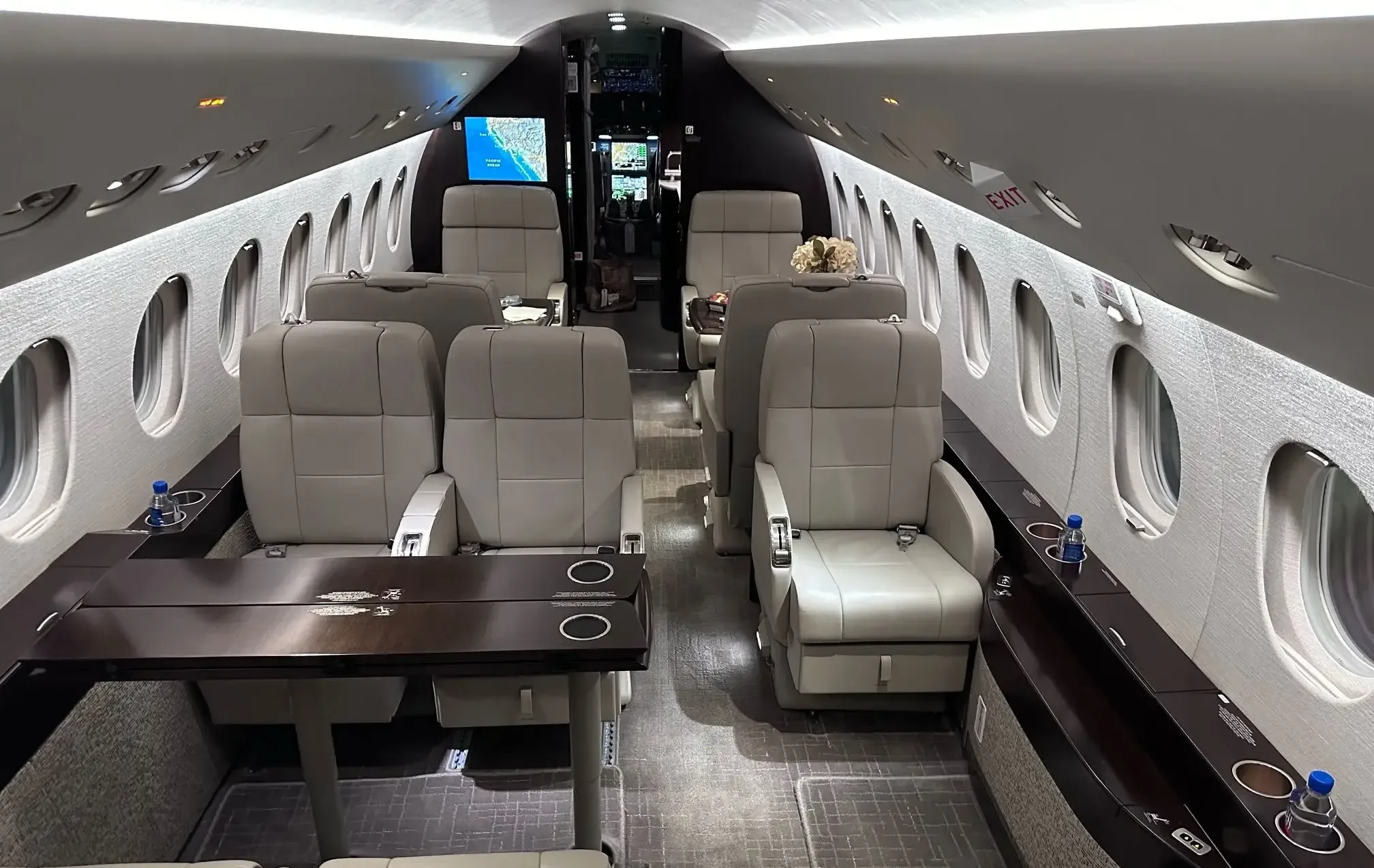 Cabin interior of a 2004 Dassault Falcon.