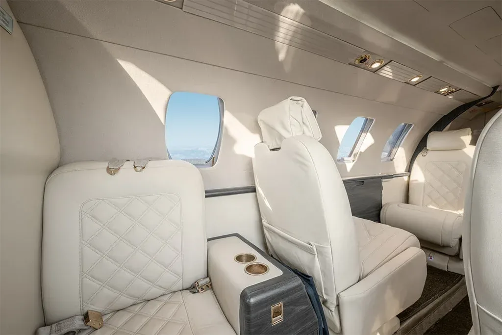 Cabin interior of a 2001 Cessna Citation CJ1.