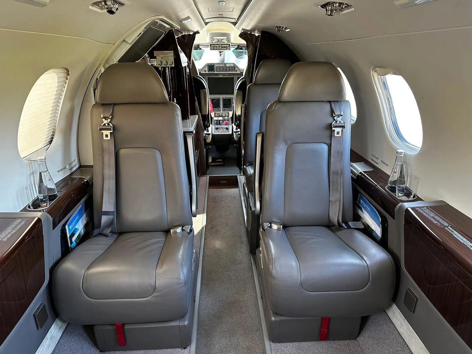 Cabin interior of a 2018 Embraer Phenom 300.