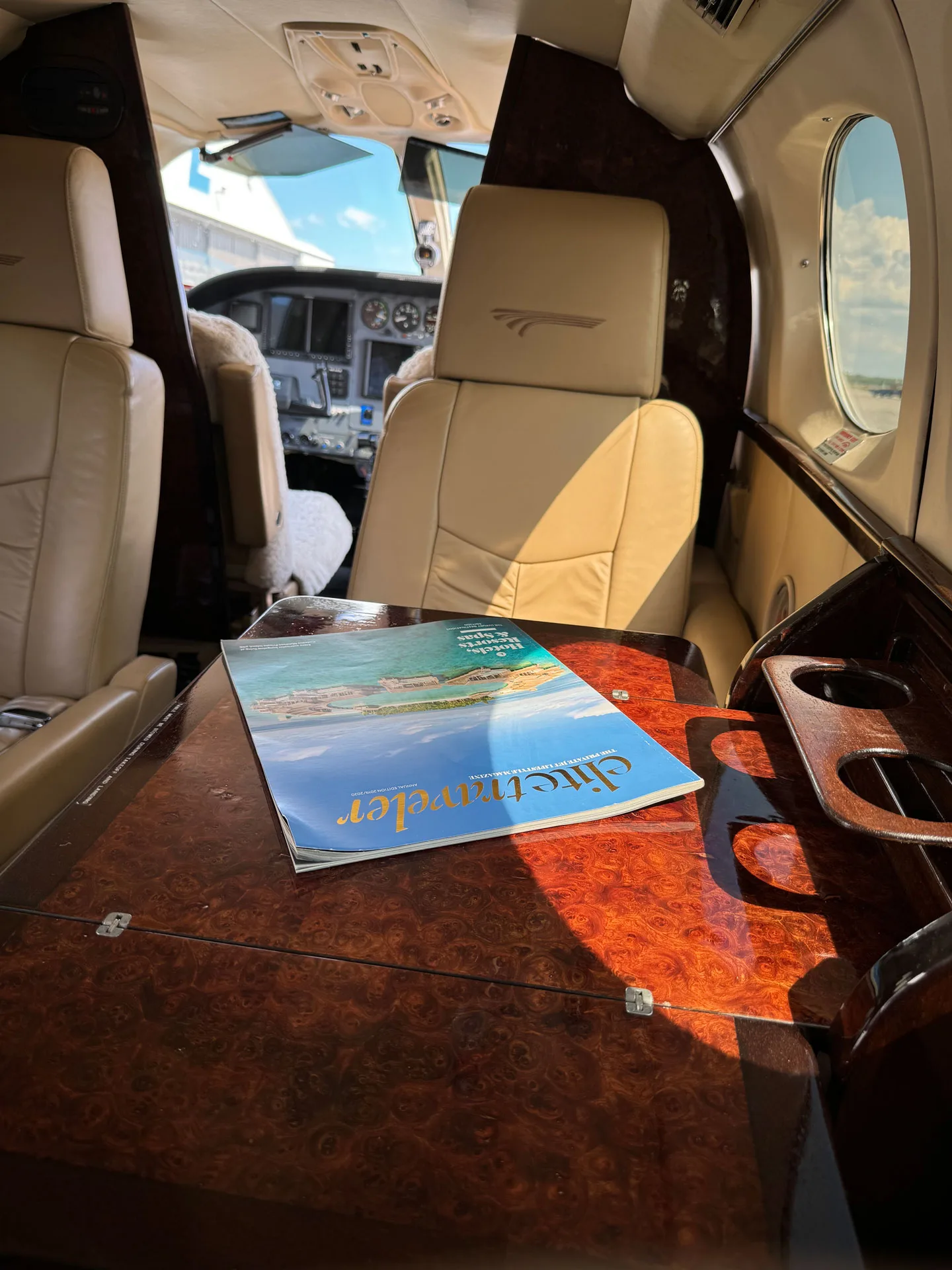 Cabin interior of a 1980 Cessna 414A.