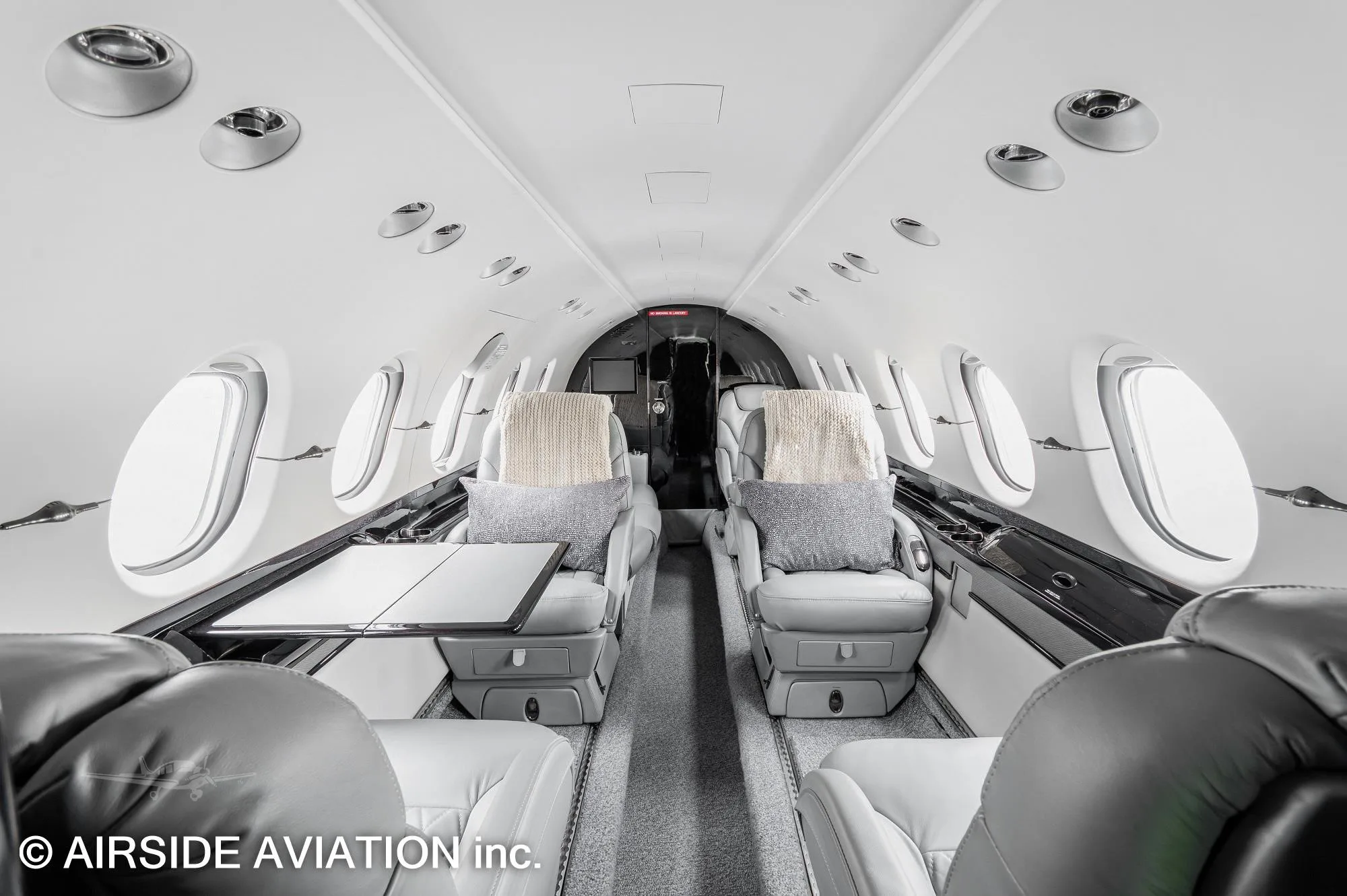 Cabin interior of a 2003 HAWKER 800XP.