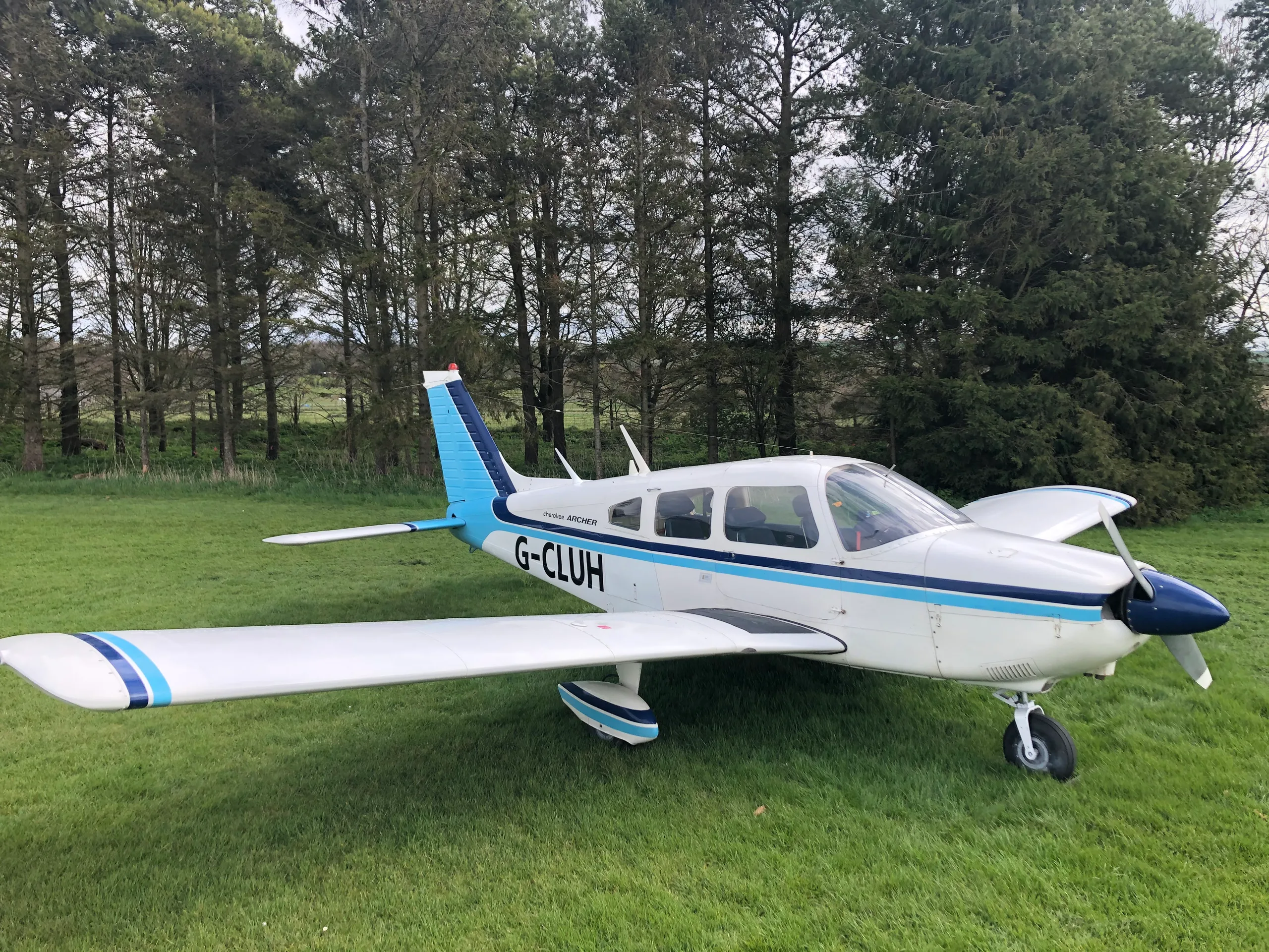 Exterior view of a 1977 Piper PA23-250 Aztec.