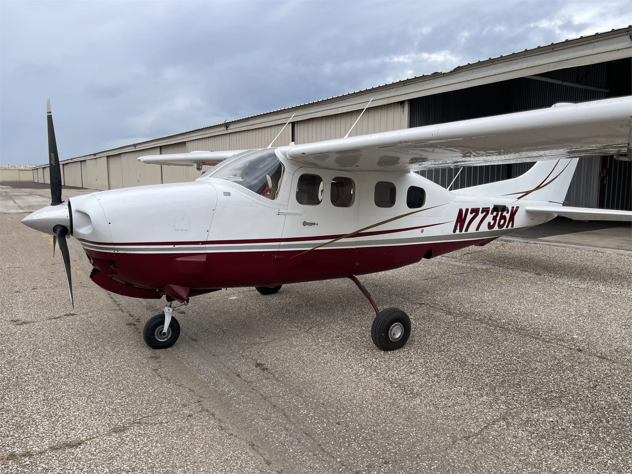 Exterior view of a 1980 CESSNA P210N, N7736K.