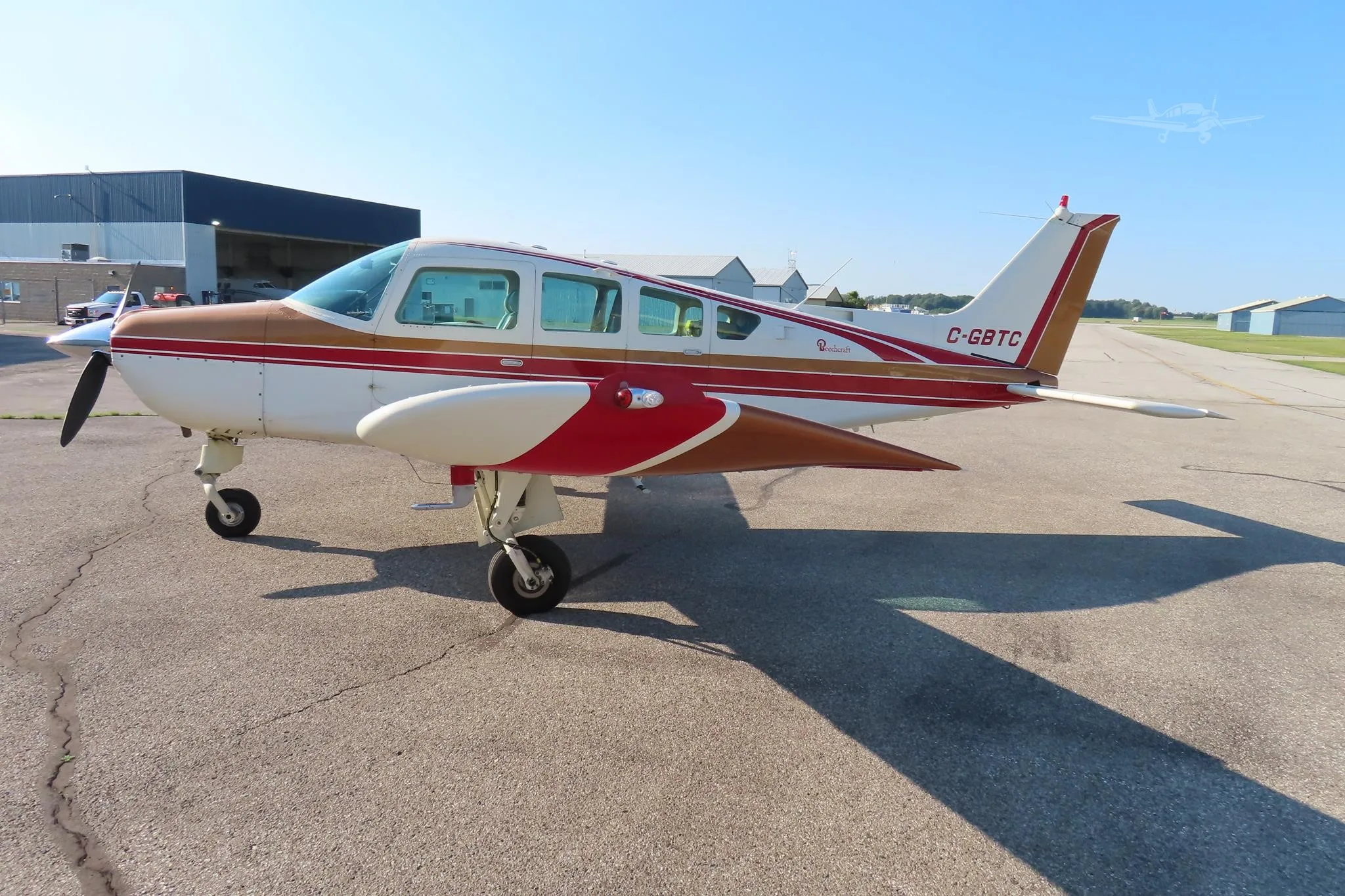 Exterior view of a 1980 BEECHCRAFT C24R SIERRA, C-GBTC.