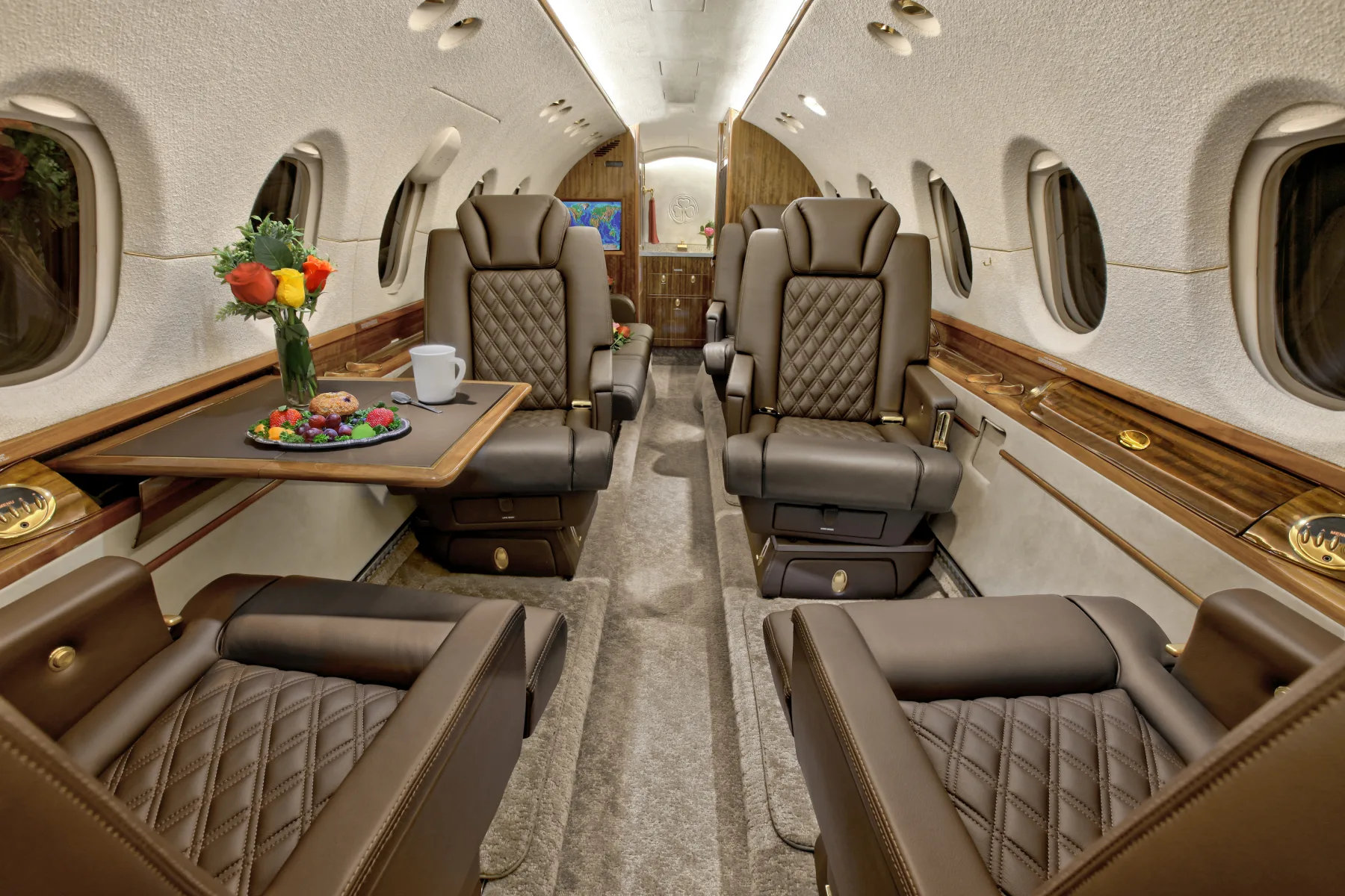 Cabin interior of a Hawker 800XP –.