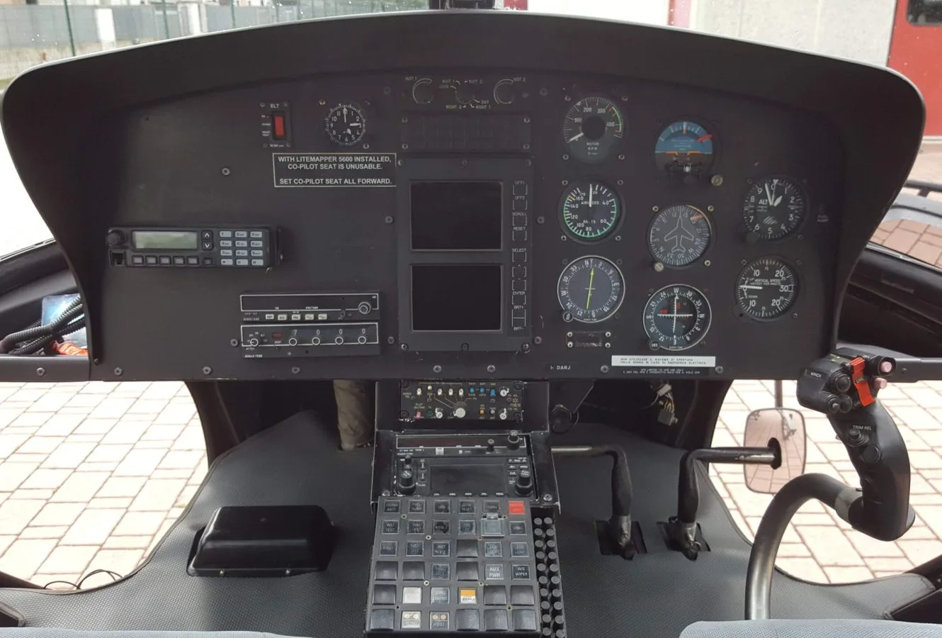 Cockpit and instrument panel of a 2003 Eurocopter AS350-B3.