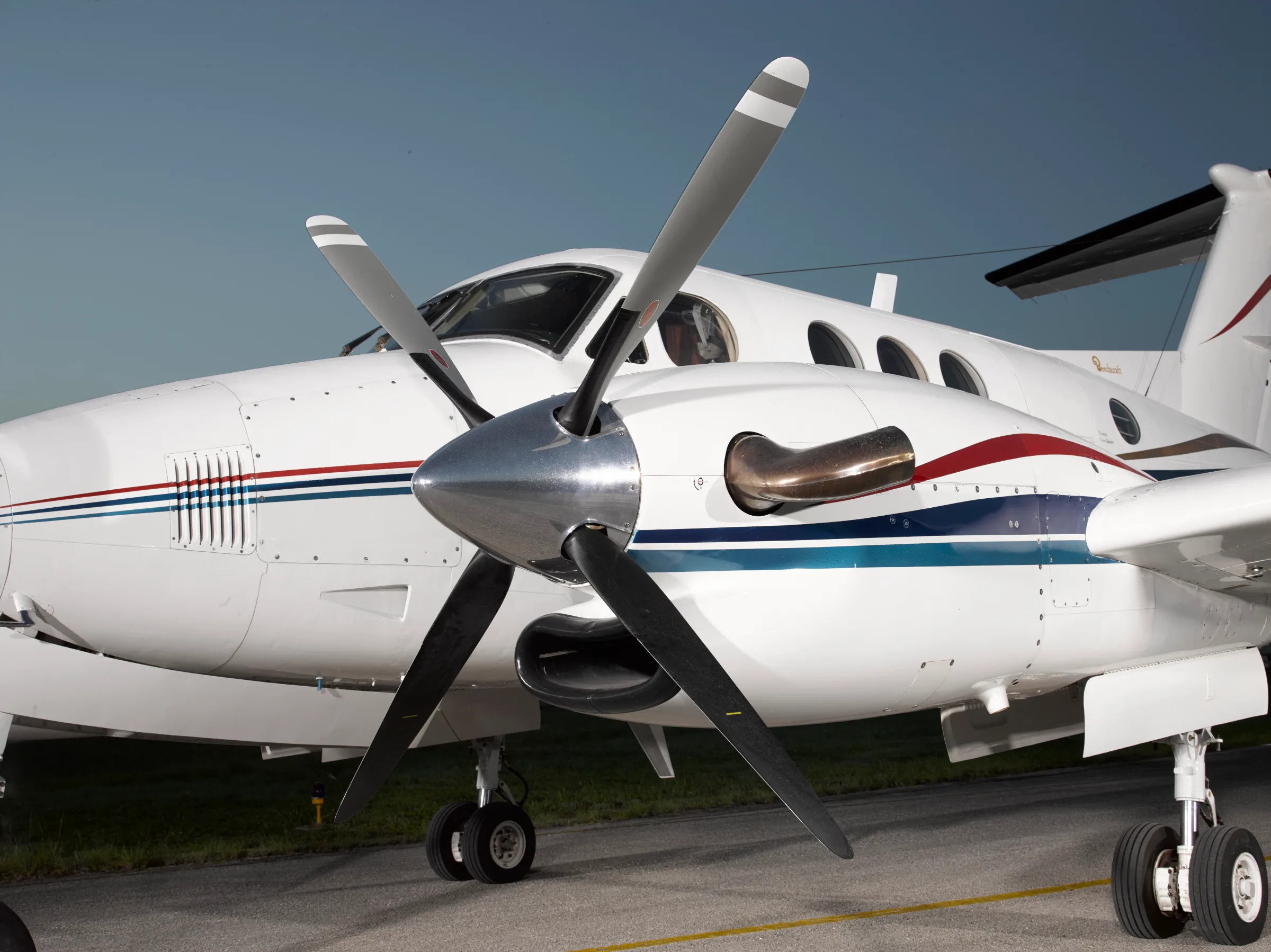 Exterior view of a 1983 Beechcraft King Air F90.