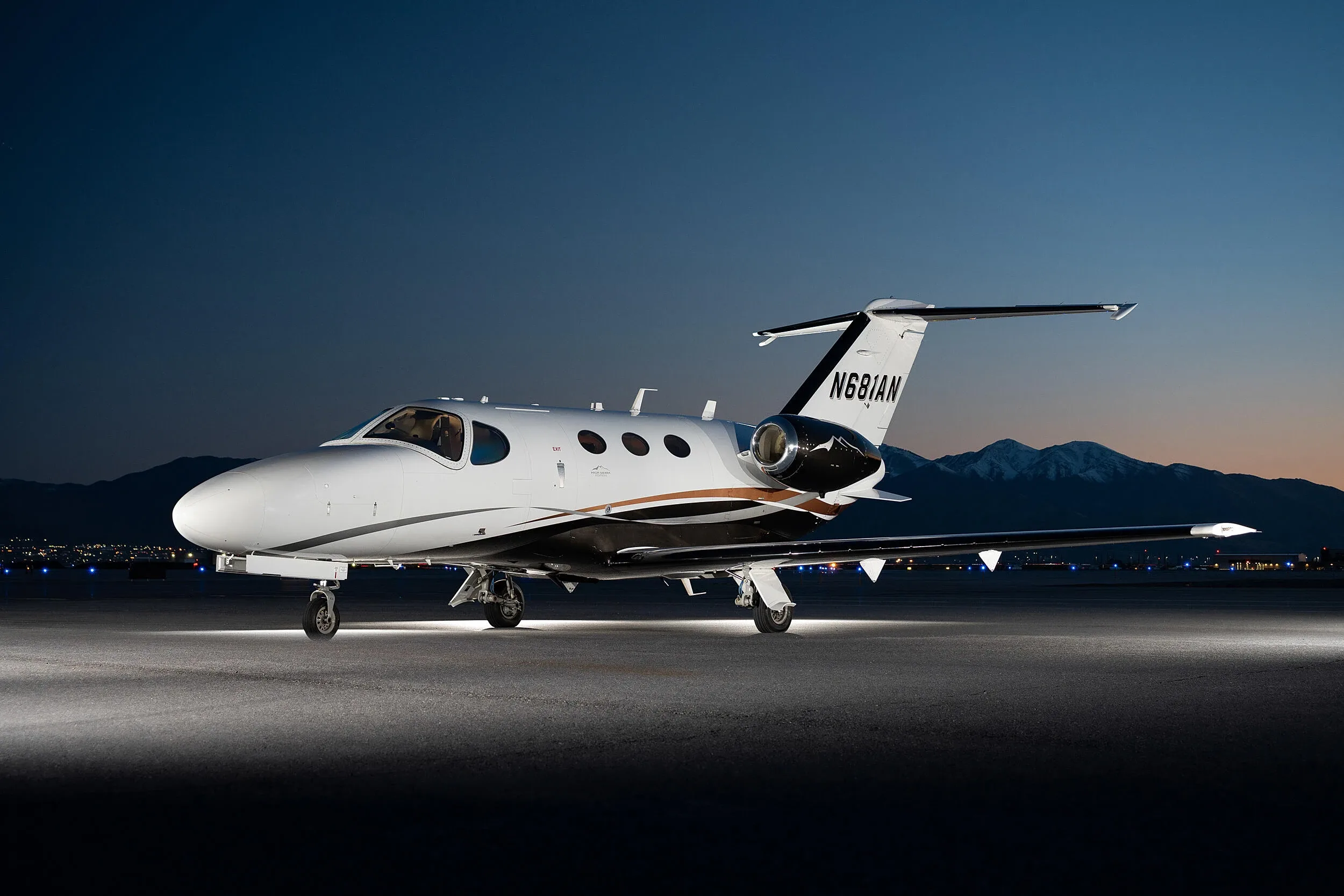 Exterior view of a 2010 Cessna Citation Mustang.
