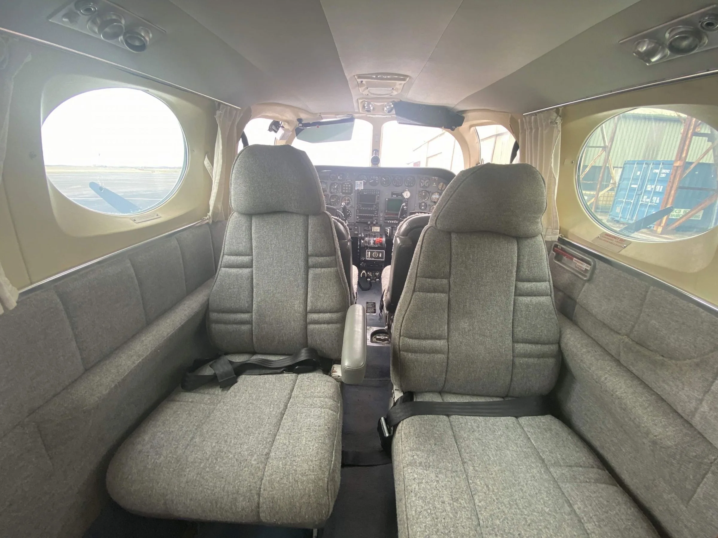 Cabin interior of a 1975 Cessna 340.