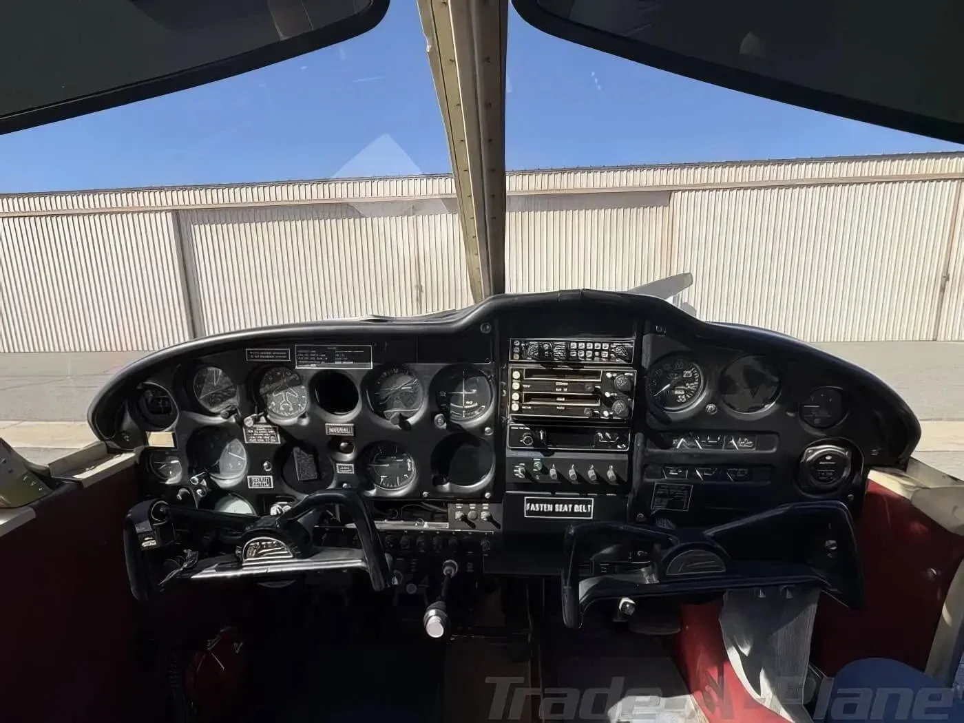 Cockpit and instrument panel of a 1967 Piper PA-28-180 Cherokee.