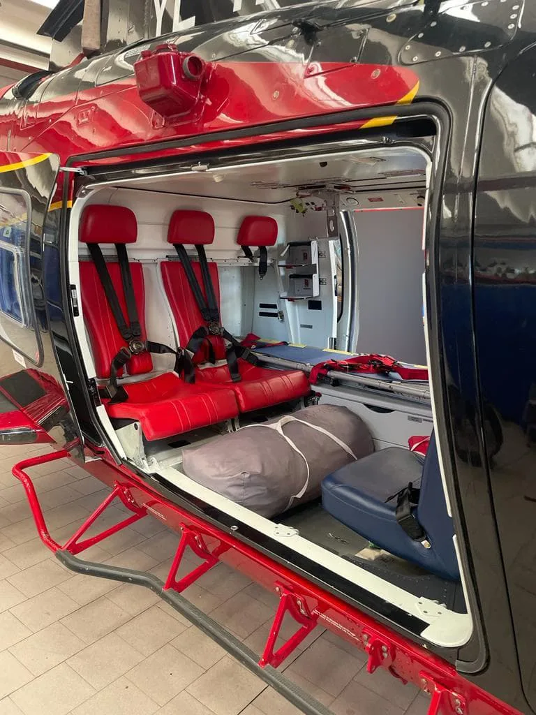 Exterior view of a 2015 Leonardo AW109SP GrandNew, I-GSSV.