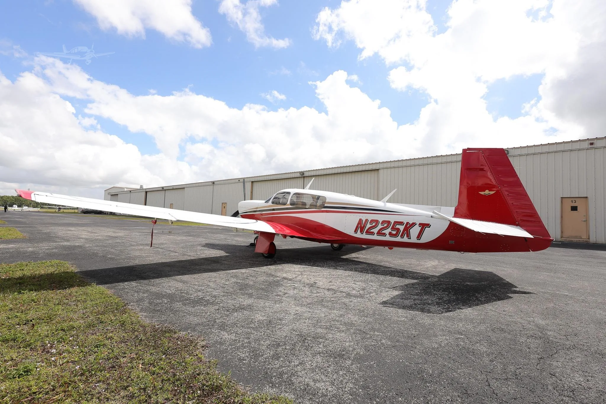 Exterior view of a 1993 MOONEY M20M TLS, N225KT.