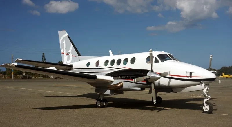 Exterior view of a 1969 Hawker King Air 100.