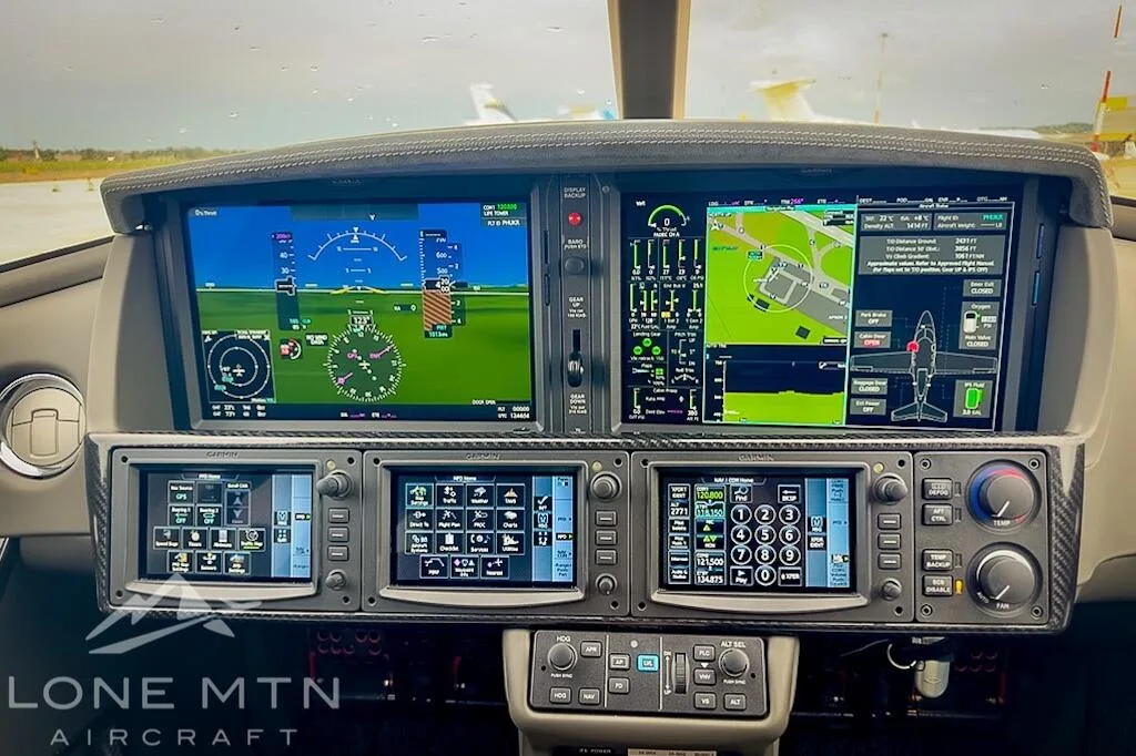 Cockpit and instrument panel of a 2020 Cirrus SF50 G2 Vision Jet.