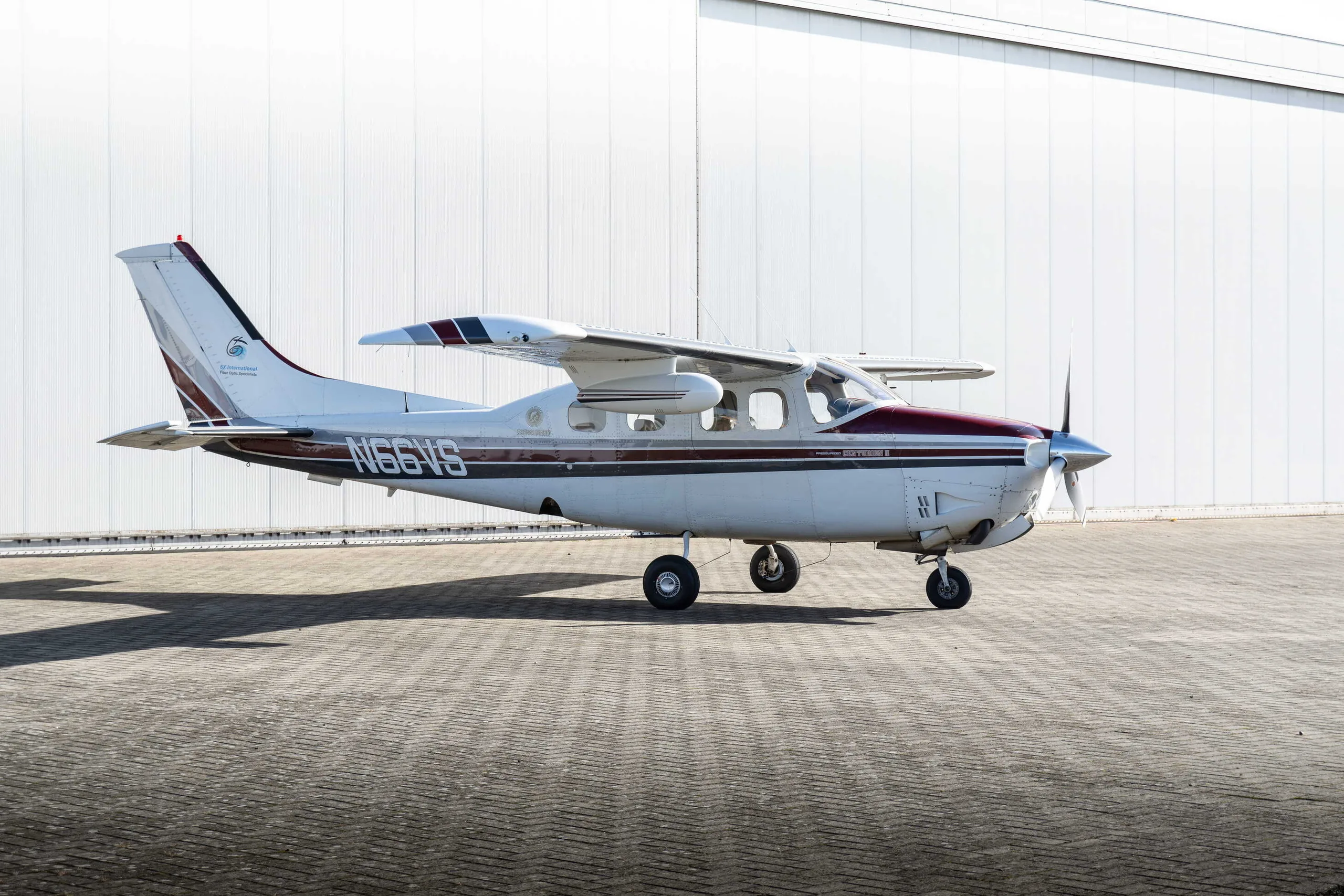 Exterior view of a 1979 Cessna P210N, N66VS.