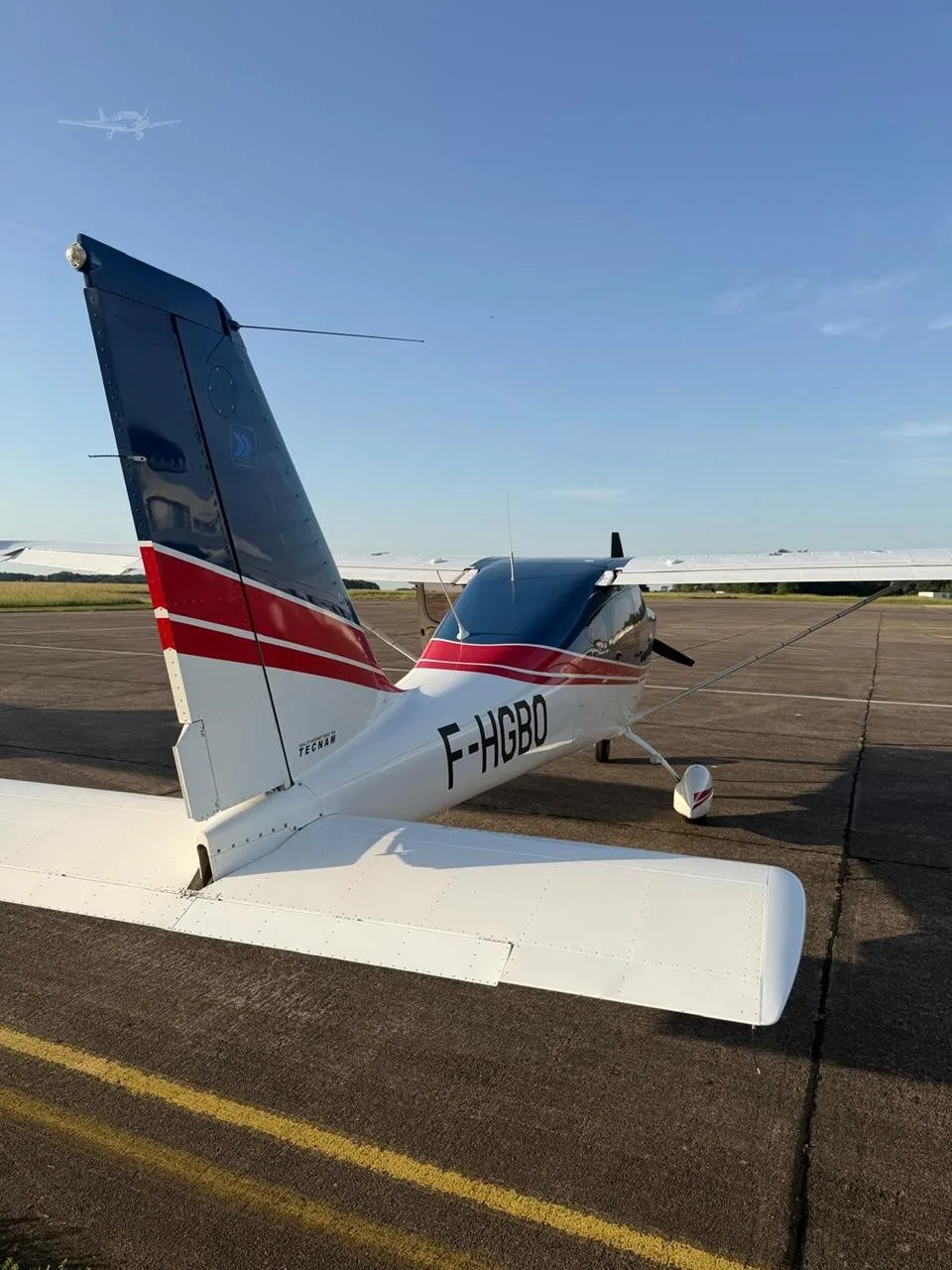 Exterior view of a 2019 TECNAM P2010 MKII, F-HGBO.