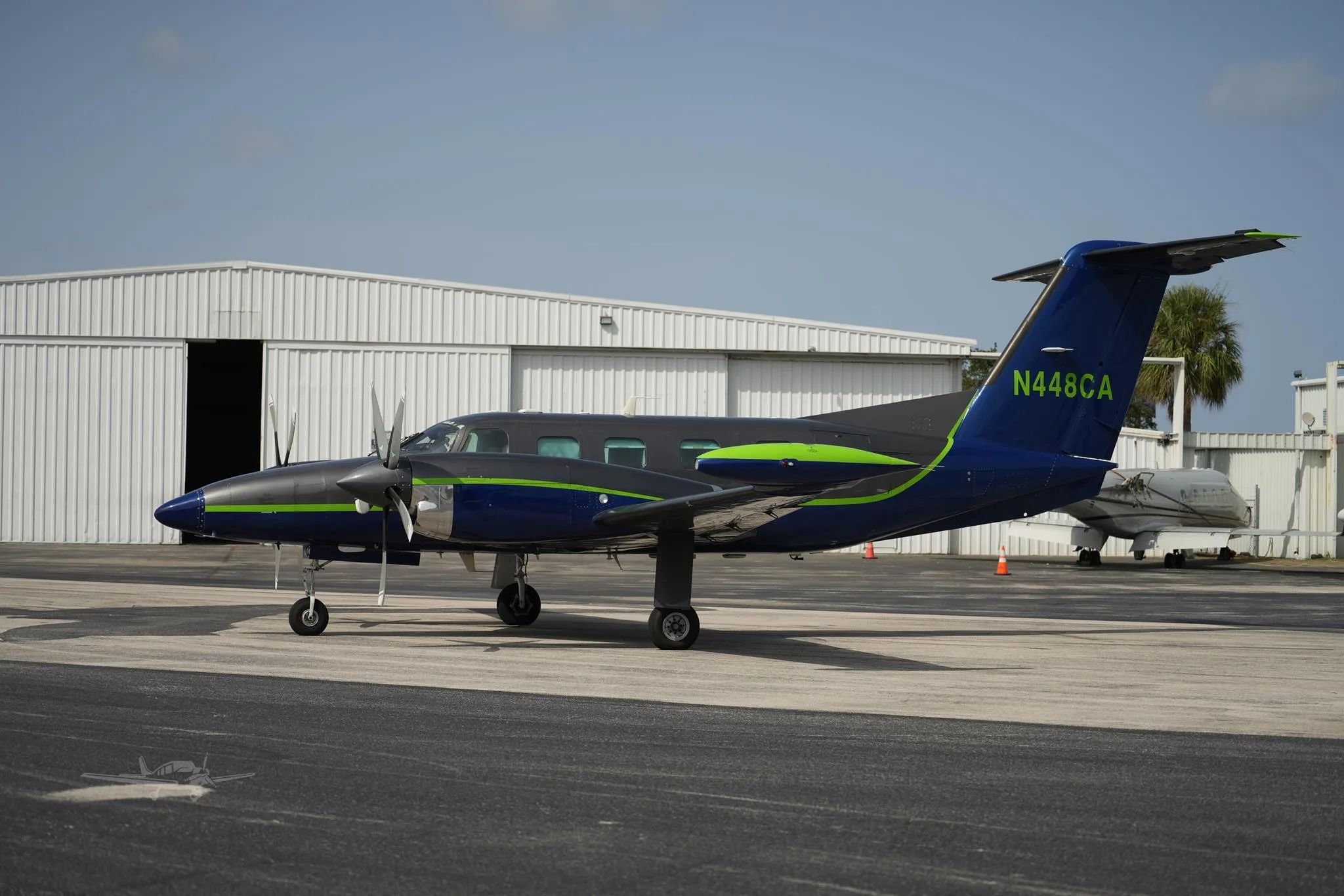Exterior view of a 1986 PIPER CHEYENNE 400LS, N448CA.