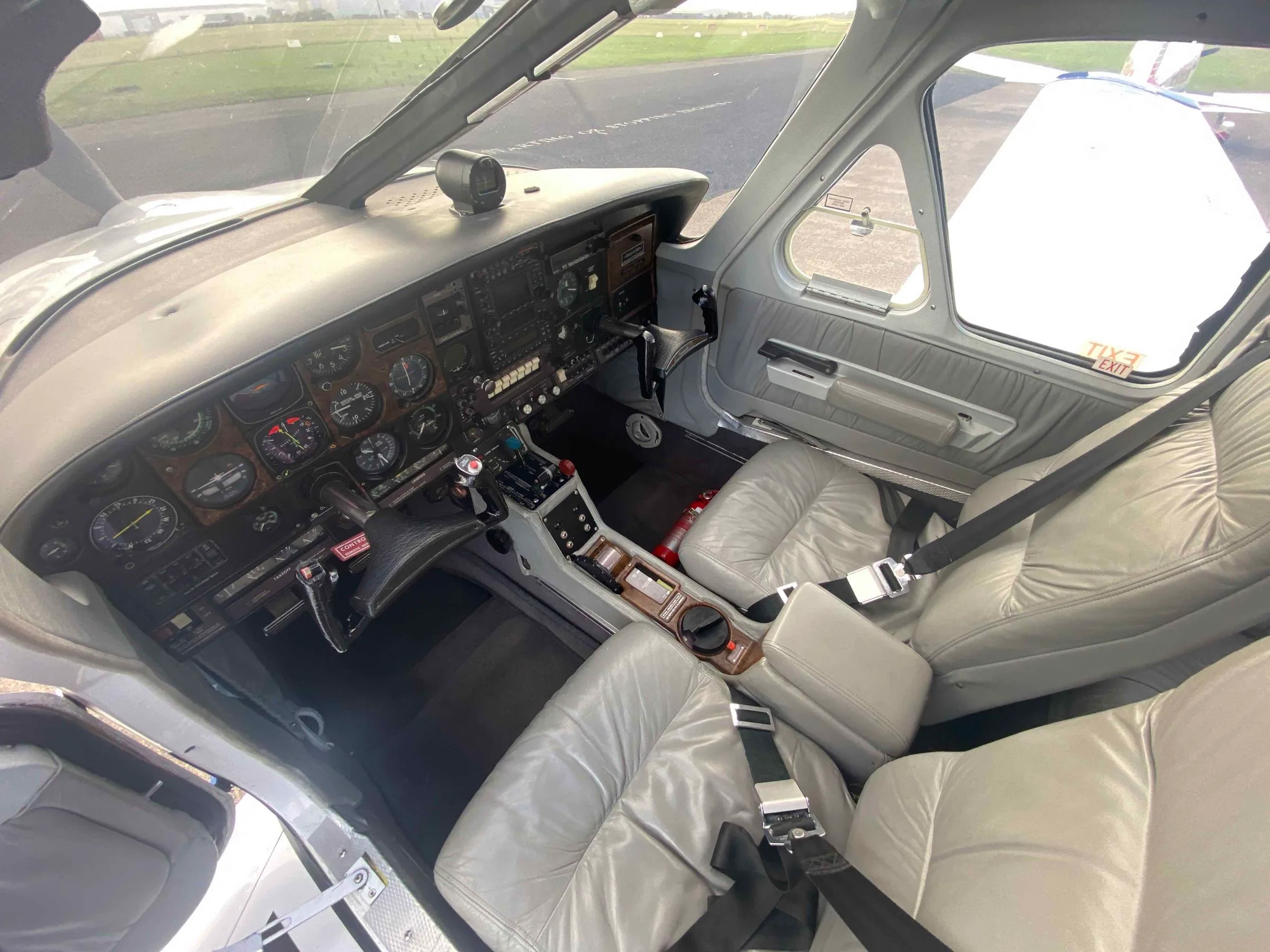Cockpit and instrument panel of a 1979 Rockwell Commander 114A.