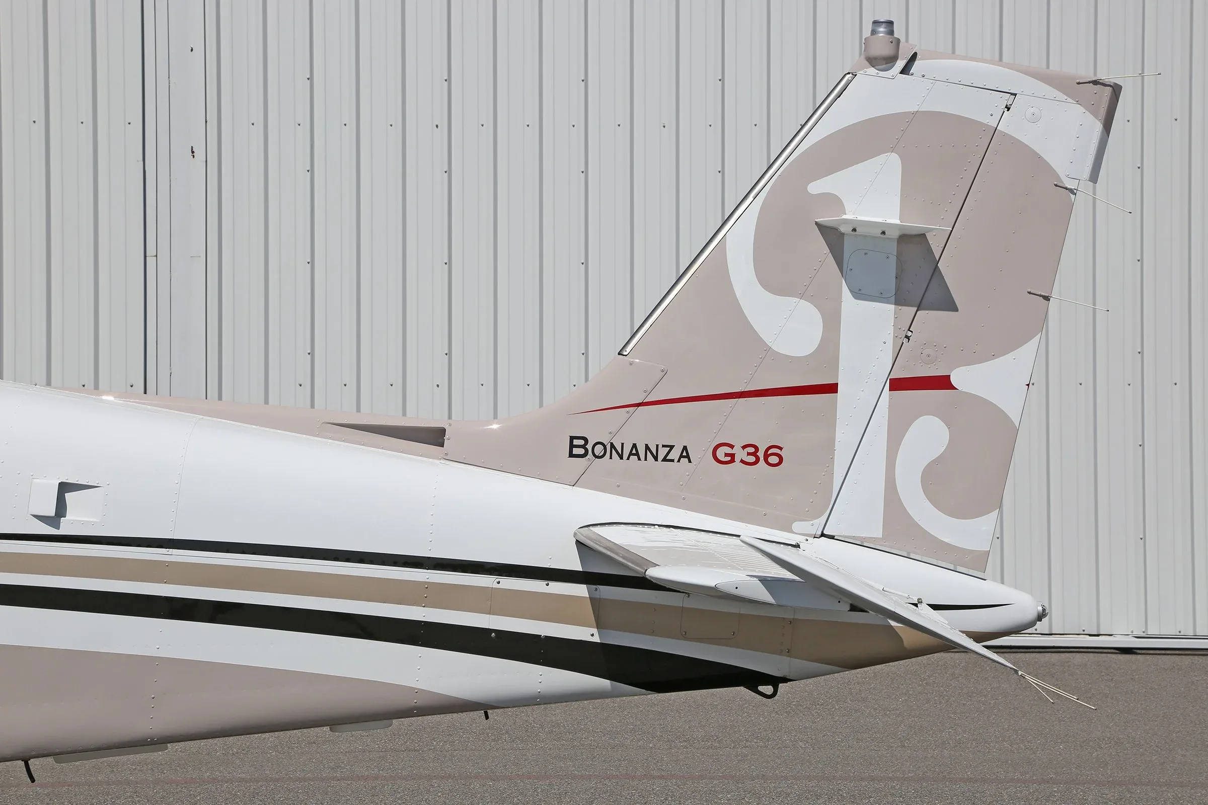Exterior view of a 2010 Beechcraft Super-Bonanza.