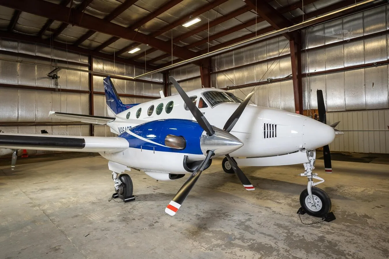Exterior view of a 1982 BEECHCRAFT KING AIR C90, N964GB.