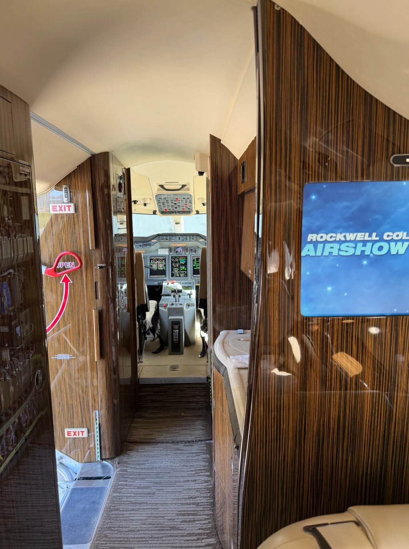 Cabin interior of a 2009 Hawker 4000.