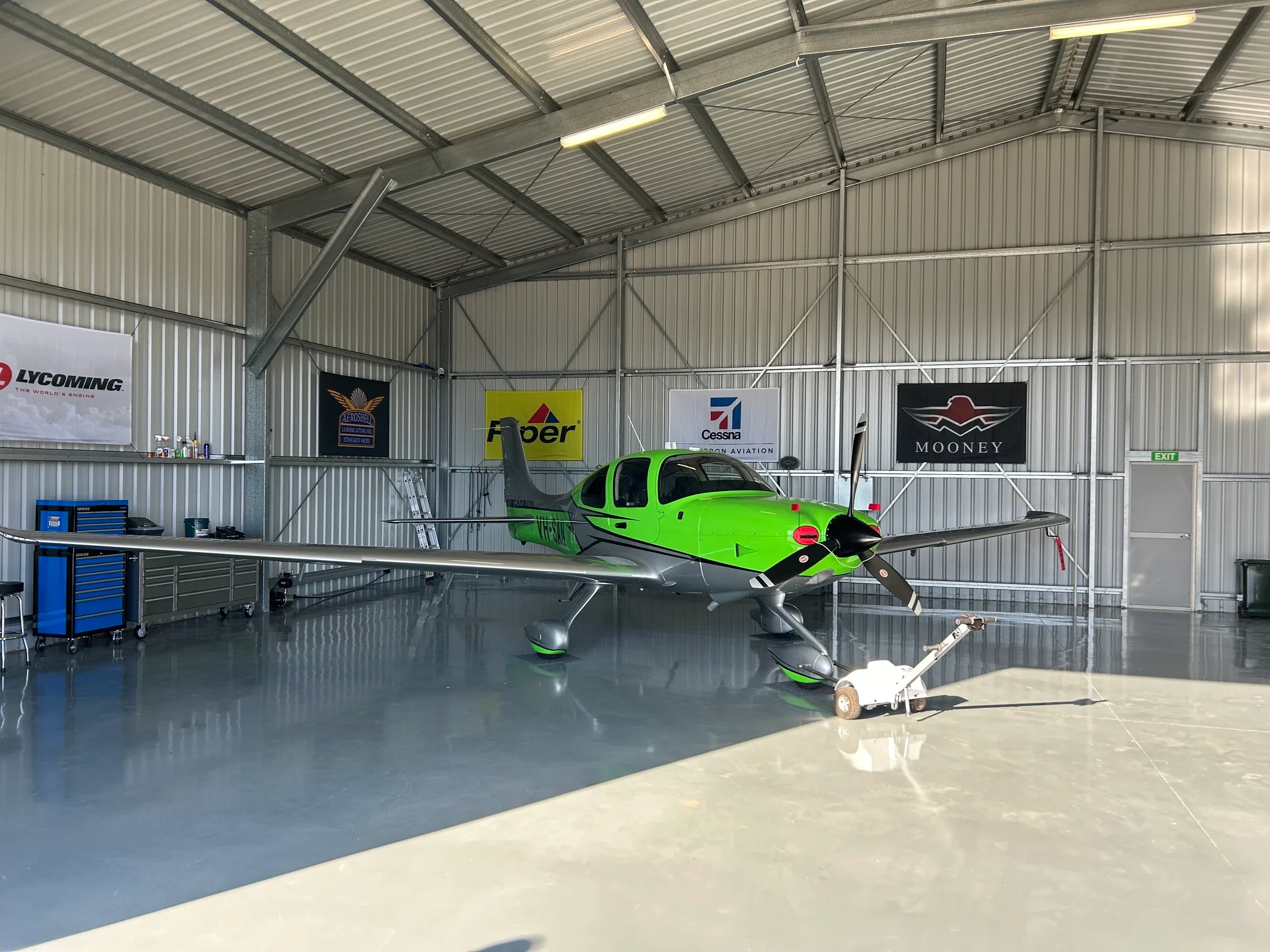 Exterior view of a 2003 Cirrus SR22, VH-SRI.
