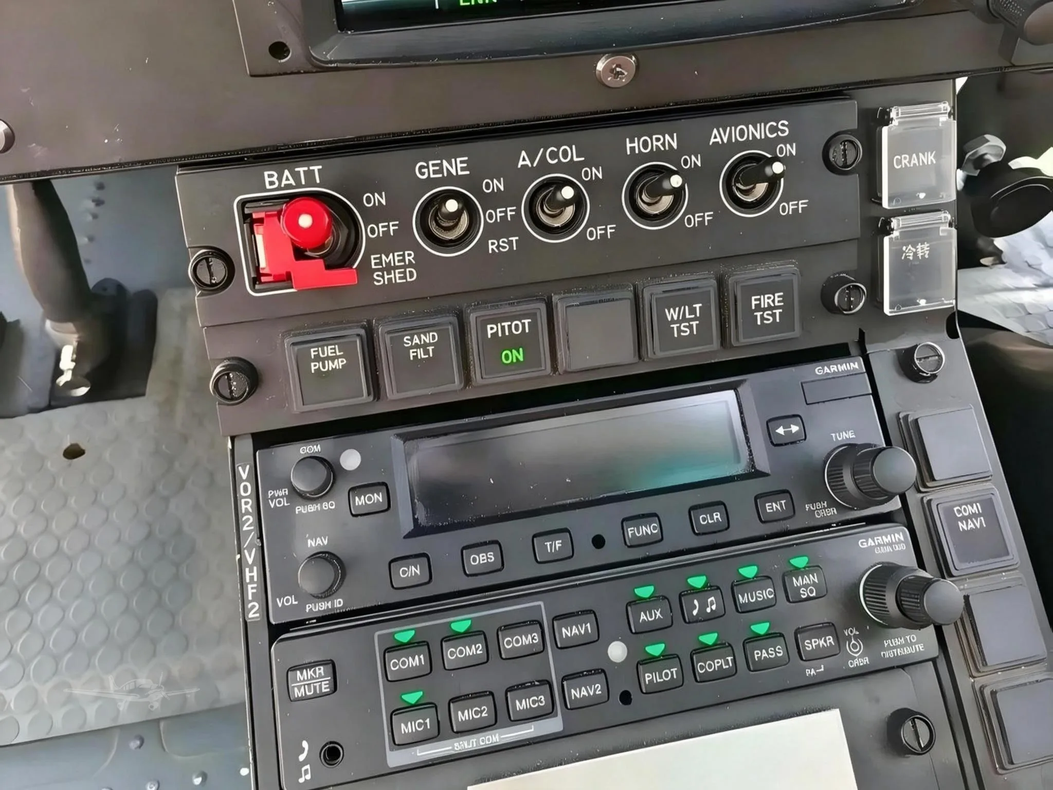 Avionics suite of a 2018 AIRBUS H125.