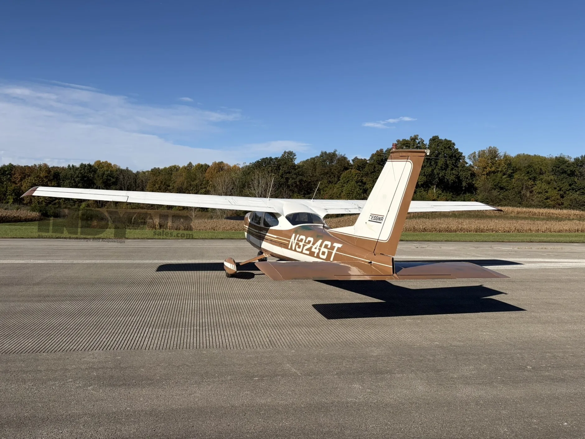Exterior view of a 1967 Cessna 177, N3246T.