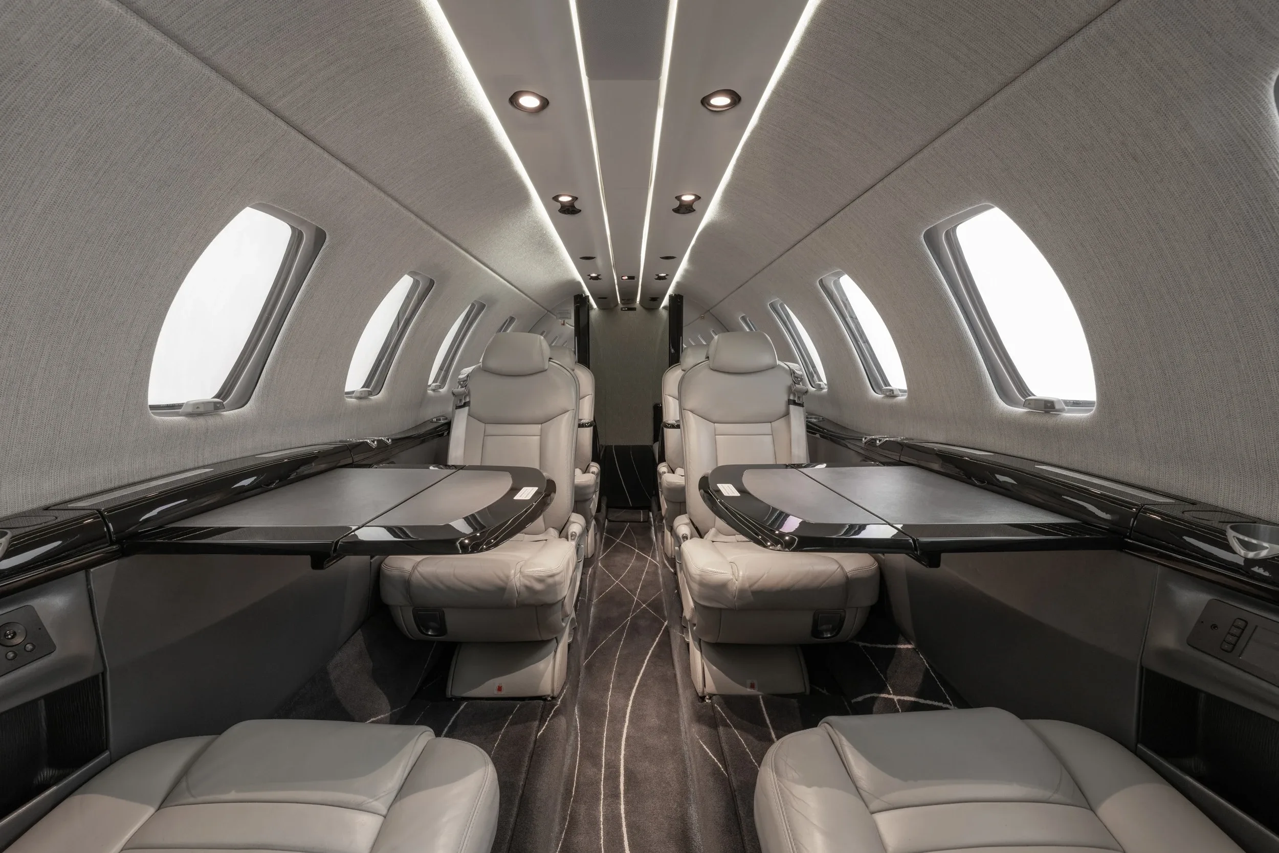Cabin interior of a 2014 Cessna Citation CJ4.