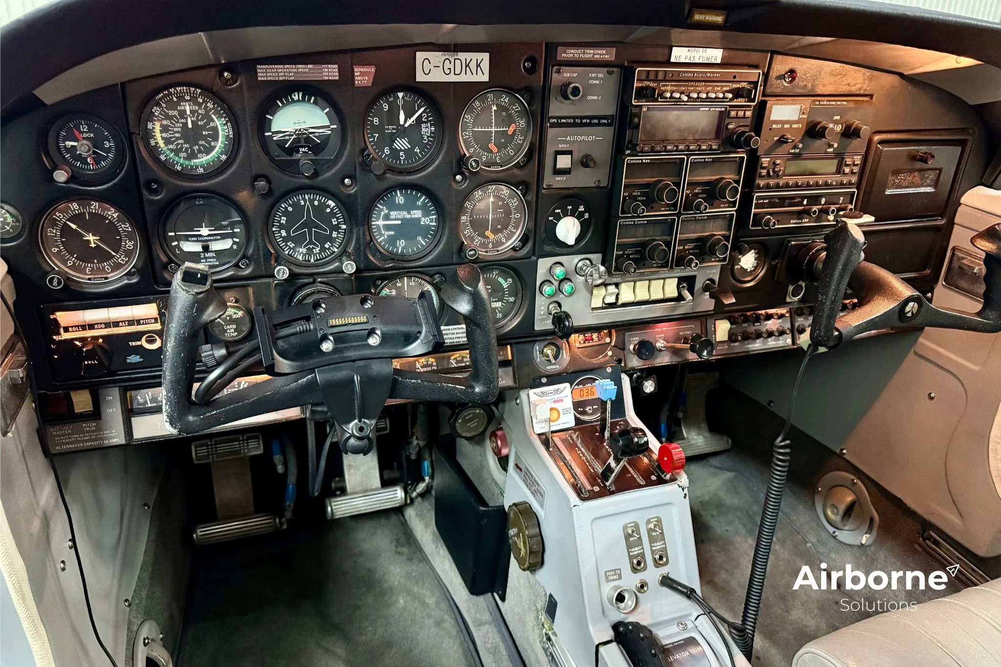 Cockpit and instrument panel of a 1978 Rockwell Commander 112TCA (Alpine Commander).