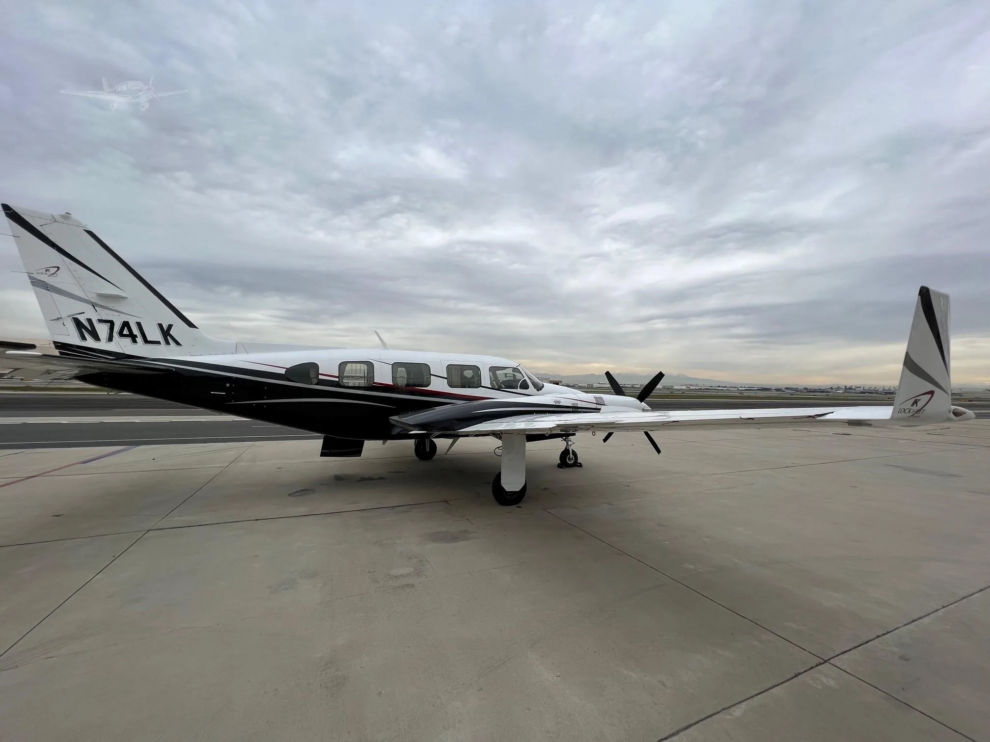 Exterior view of a 1980 PIPER NAVAJO CR, N74LK.