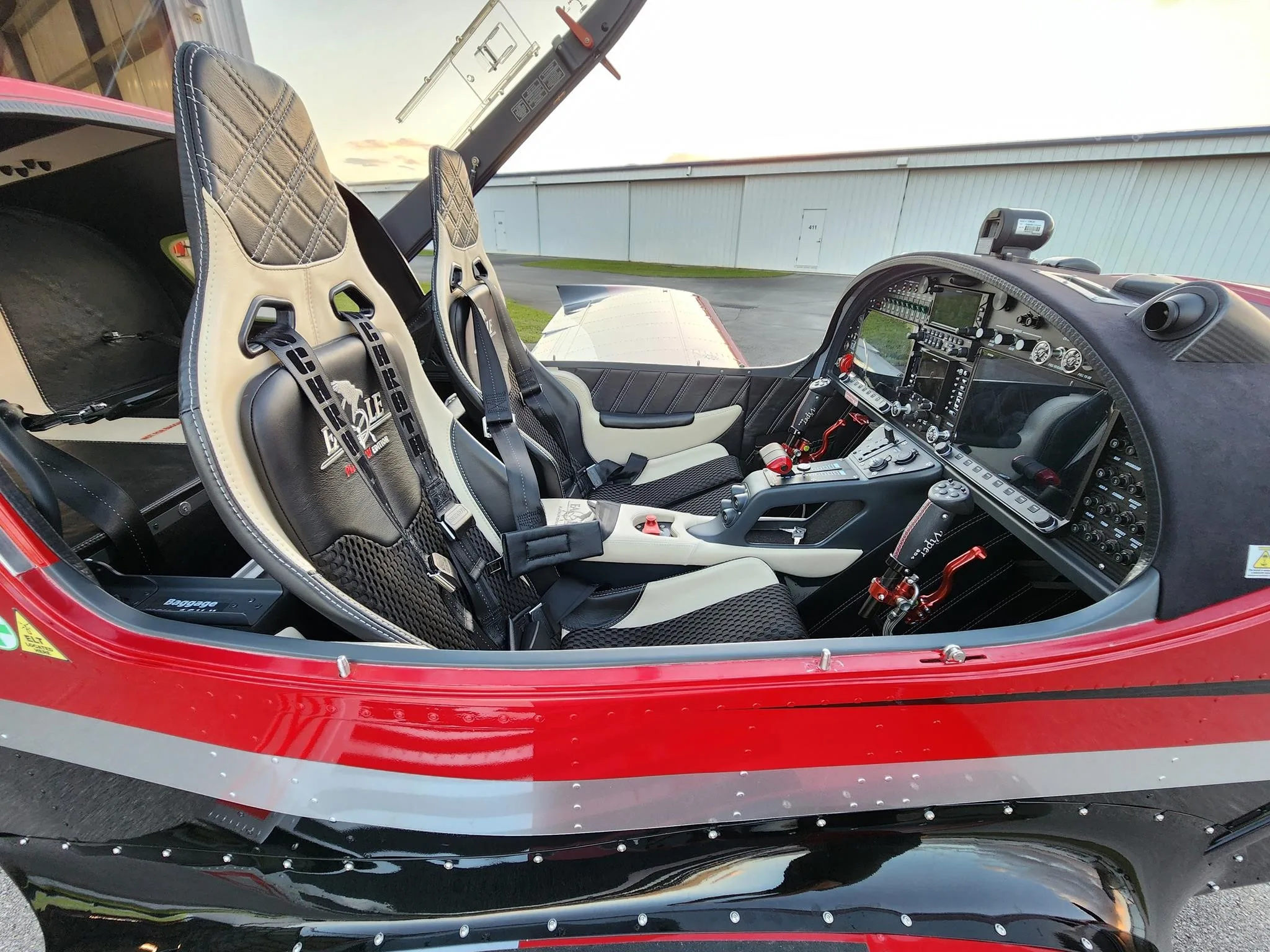 Cockpit and instrument panel of a 2025 TOMARK AERO VIPER SD4.