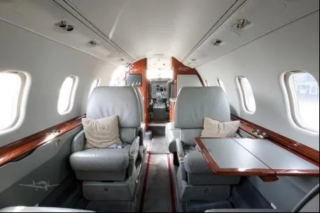 Cabin interior of a 2002 LEARJET 60.